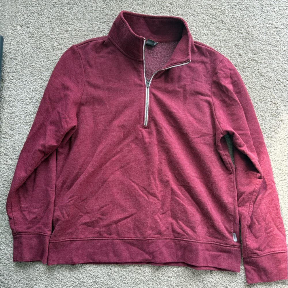 Eddie Bauer Maroon Quarter Zip Up Sweatshirt Size M